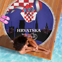 Croatia Independence Day Beach Blanket Hrvatska Checkerboard 35th Anniversary