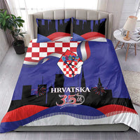 Croatia Independence Day Bedding Set Hrvatska Checkerboard 35th Anniversary
