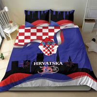 Croatia Independence Day Bedding Set Hrvatska Checkerboard 35th Anniversary