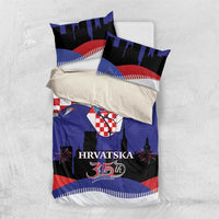 Croatia Independence Day Bedding Set Hrvatska Checkerboard 35th Anniversary