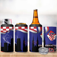 Croatia Independence Day 4 in 1 Can Cooler Tumbler Hrvatska Checkerboard 35th Anniversary