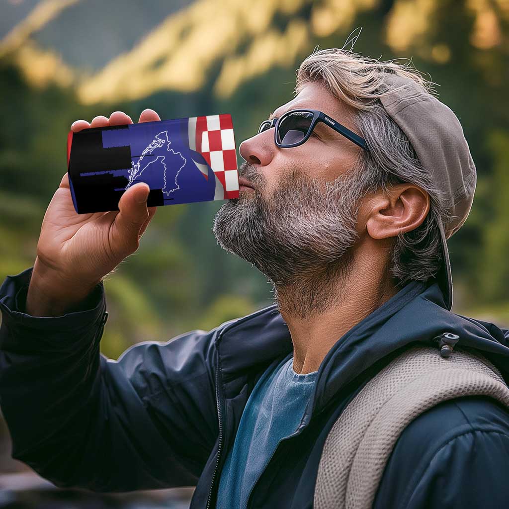 Croatia Independence Day 4 in 1 Can Cooler Tumbler Hrvatska Checkerboard 35th Anniversary