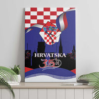 Croatia Independence Day Canvas Wall Art Hrvatska Checkerboard 35th Anniversary