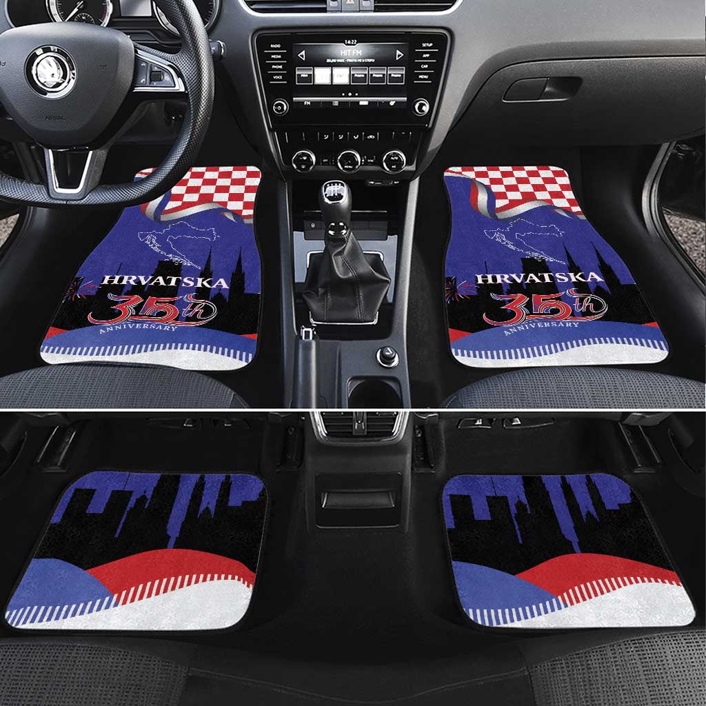 Croatia Independence Day Car Mats Hrvatska Checkerboard 35th Anniversary