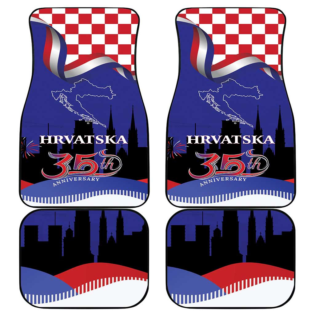 Croatia Independence Day Car Mats Hrvatska Checkerboard 35th Anniversary
