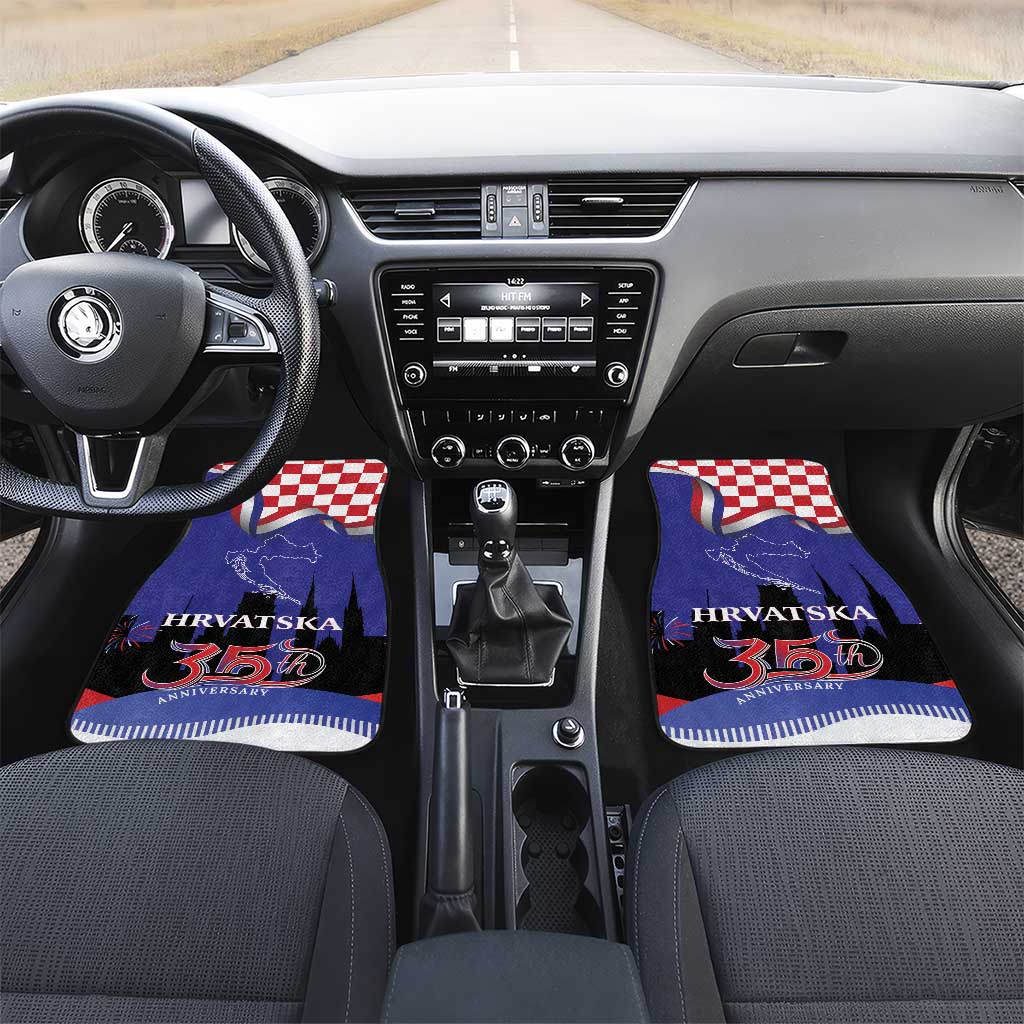 Croatia Independence Day Car Mats Hrvatska Checkerboard 35th Anniversary