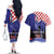Croatia Independence Day Couples Matching Off The Shoulder Long Sleeve Dress and Hawaiian Shirt Hrvatska Checkerboard 35th Anniversary