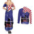 Croatia Independence Day Couples Matching Summer Maxi Dress and Long Sleeve Button Shirt Hrvatska Checkerboard 35th Anniversary