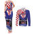 Croatia Independence Day Couples Matching Tank Maxi Dress and Long Sleeve Button Shirt Hrvatska Checkerboard 35th Anniversary