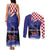 Croatia Independence Day Couples Matching Tank Maxi Dress and Long Sleeve Button Shirt Hrvatska Checkerboard 35th Anniversary