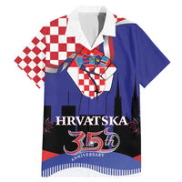 Croatia Independence Day Family Matching Mermaid Dress and Hawaiian Shirt Hrvatska Checkerboard 35th Anniversary