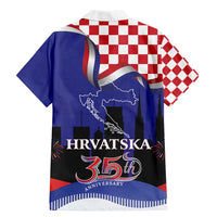 Croatia Independence Day Family Matching Mermaid Dress and Hawaiian Shirt Hrvatska Checkerboard 35th Anniversary