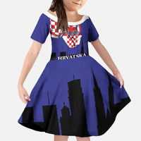 Croatia Independence Day Family Matching Off Shoulder Maxi Dress and Hawaiian Shirt Hrvatska Checkerboard 35th Anniversary