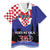 Croatia Independence Day Family Matching Off Shoulder Maxi Dress and Hawaiian Shirt Hrvatska Checkerboard 35th Anniversary