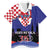 Croatia Independence Day Family Matching Short Sleeve Bodycon Dress and Hawaiian Shirt Hrvatska Checkerboard 35th Anniversary