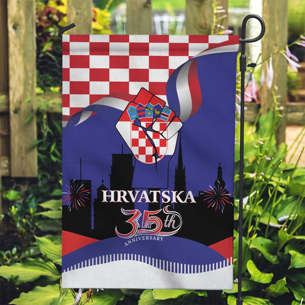 Croatia Independence Day Garden Flag Hrvatska Checkerboard 35th Anniversary