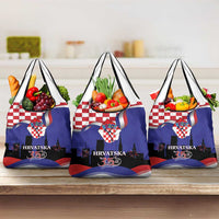 Croatia Independence Day Grocery Bag Hrvatska Checkerboard 35th Anniversary
