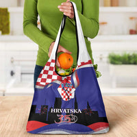 Croatia Independence Day Grocery Bag Hrvatska Checkerboard 35th Anniversary