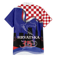 Croatia Independence Day Hawaiian Shirt Hrvatska Checkerboard 35th Anniversary
