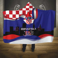 Croatia Independence Day Hooded Blanket Hrvatska Checkerboard 35th Anniversary