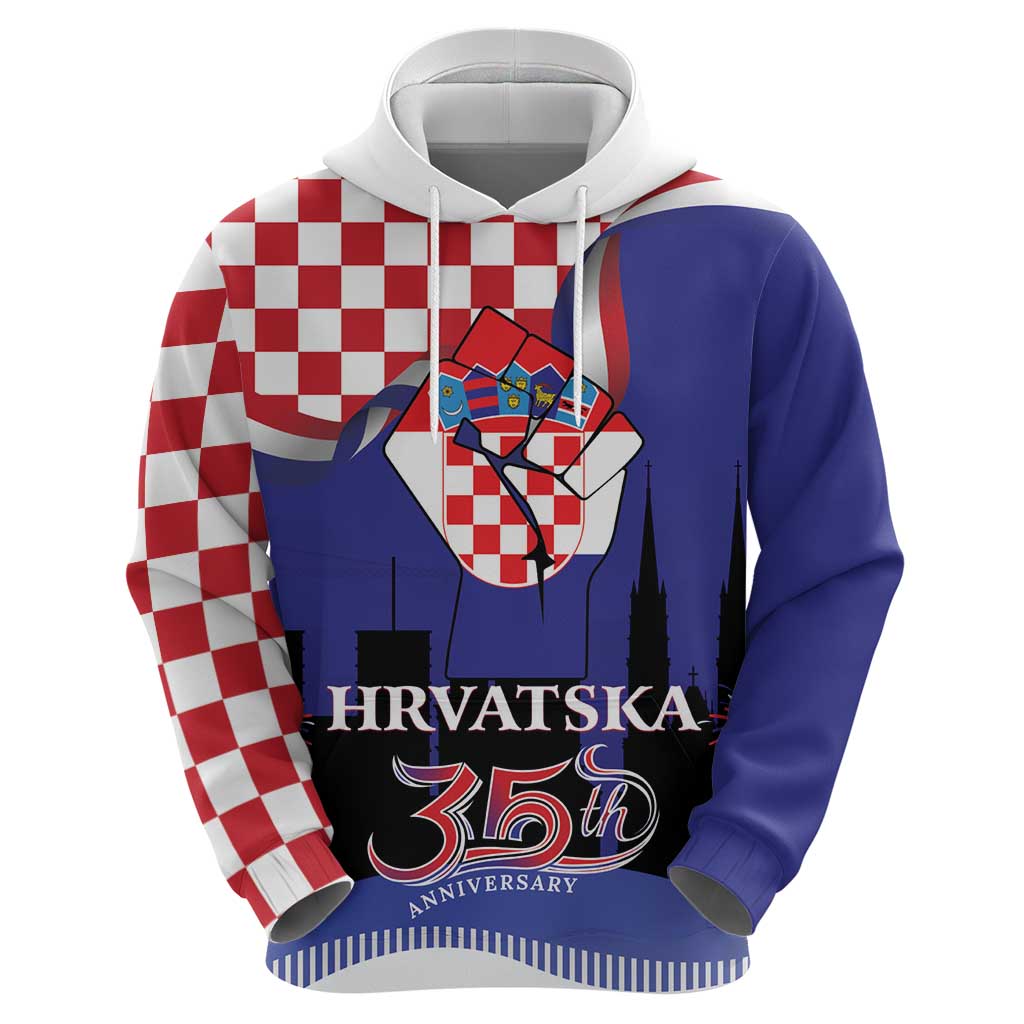 Croatia Independence Day Hoodie Hrvatska Checkerboard 35th Anniversary