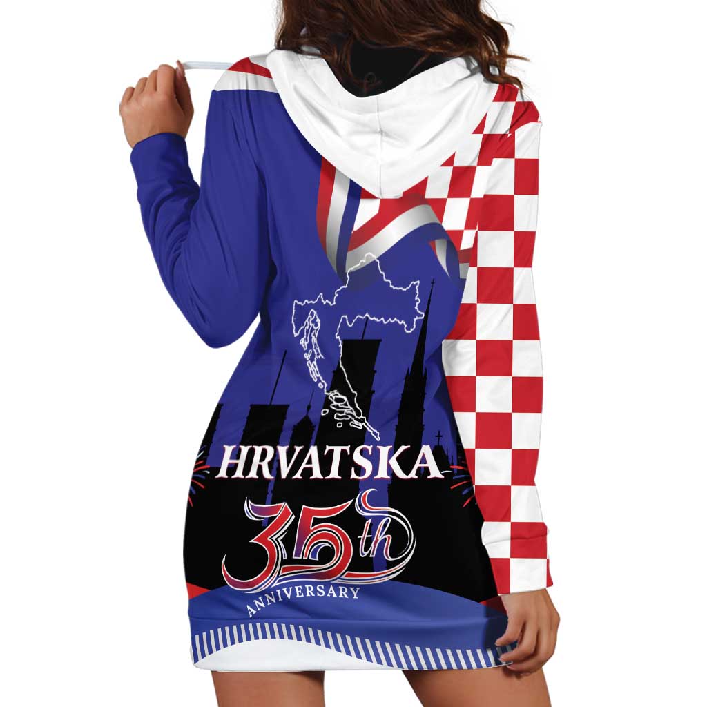 Croatia Independence Day Hoodie Dress Hrvatska Checkerboard 35th Anniversary