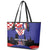 Croatia Independence Day Leather Tote Bag Hrvatska Checkerboard 35th Anniversary
