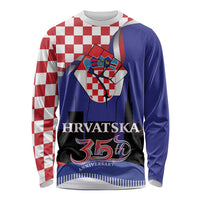 Croatia Independence Day Long Sleeve Shirt Hrvatska Checkerboard 35th Anniversary
