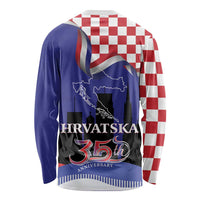 Croatia Independence Day Long Sleeve Shirt Hrvatska Checkerboard 35th Anniversary
