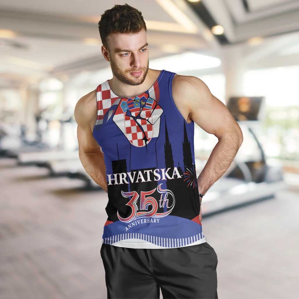 Croatia Independence Day Men Tank Top Hrvatska Checkerboard 35th Anniversary