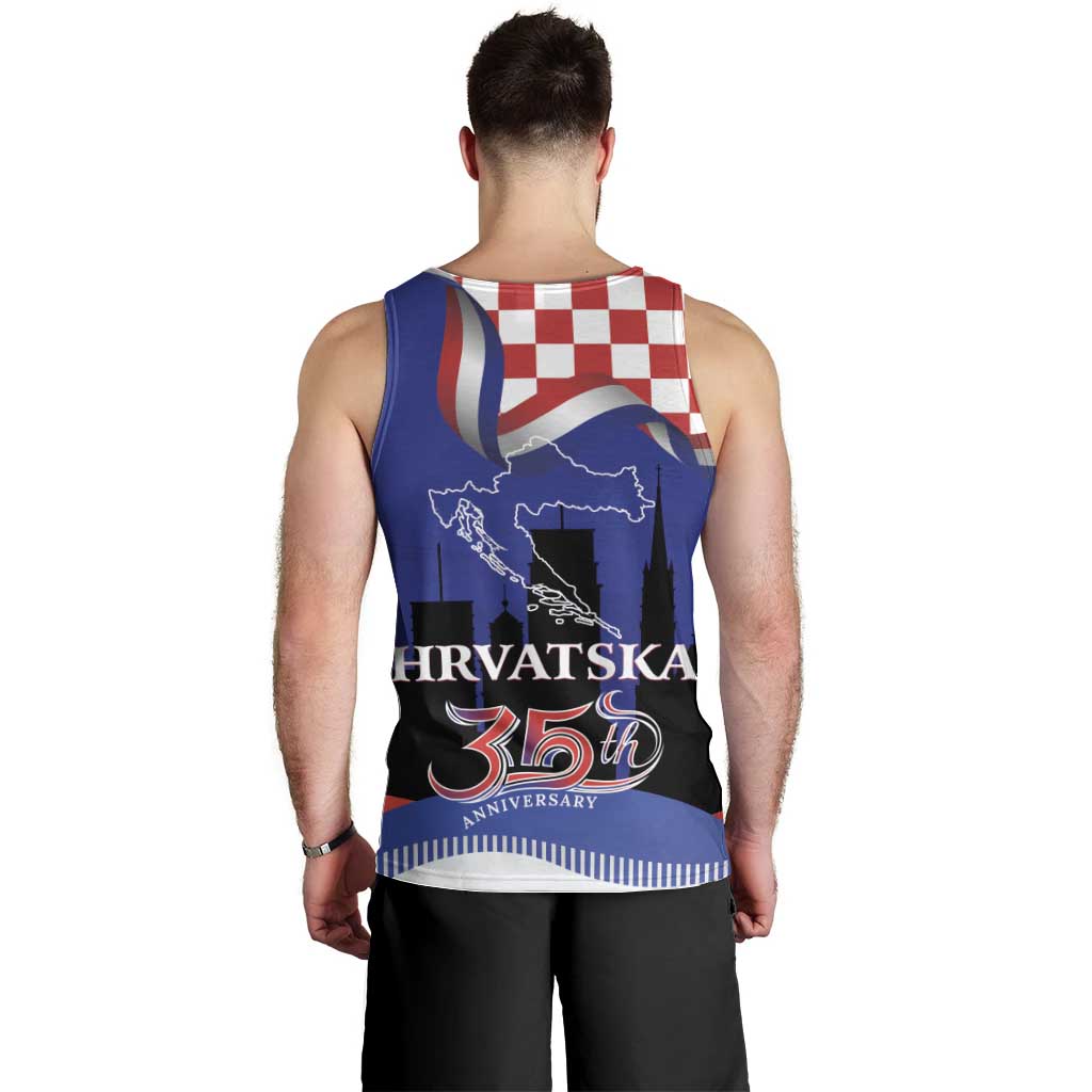 Croatia Independence Day Men Tank Top Hrvatska Checkerboard 35th Anniversary