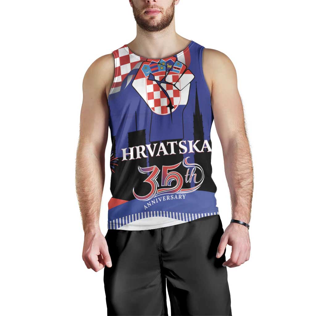 Croatia Independence Day Men Tank Top Hrvatska Checkerboard 35th Anniversary