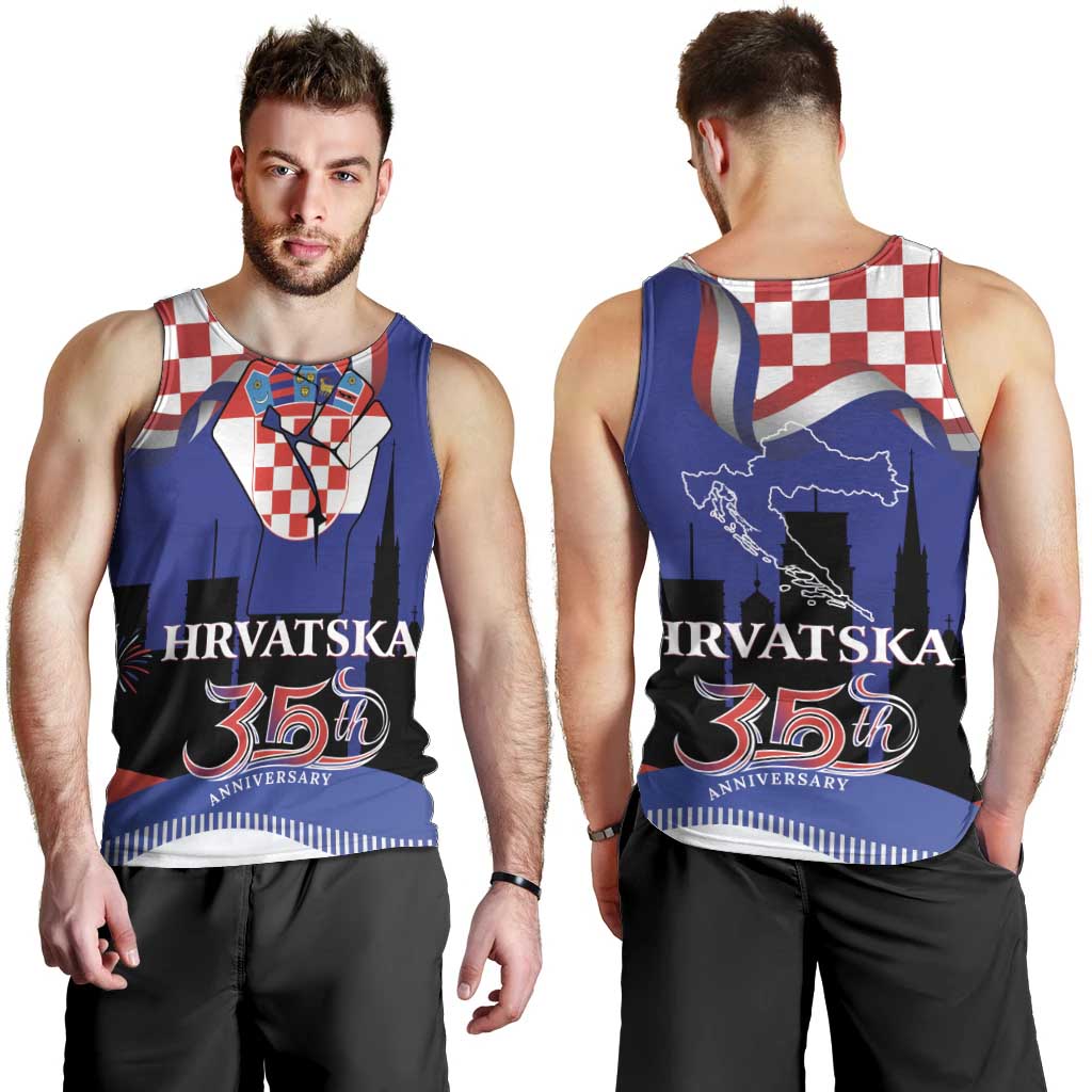 Croatia Independence Day Men Tank Top Hrvatska Checkerboard 35th Anniversary