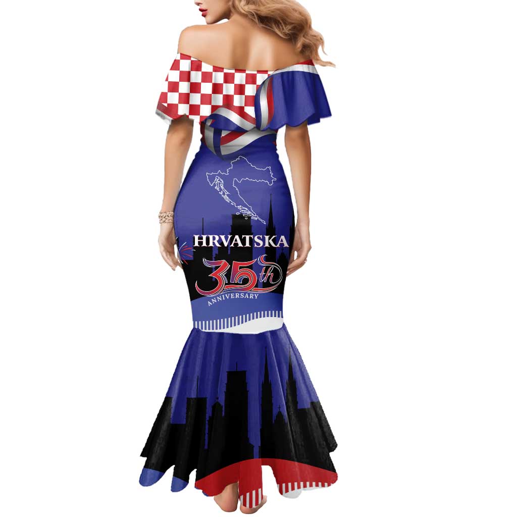 Croatia Independence Day Mermaid Dress Hrvatska Checkerboard 35th Anniversary