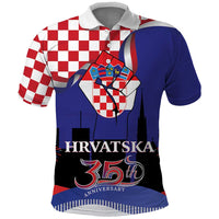 Croatia Independence Day Polo Shirt Hrvatska Checkerboard 35th Anniversary
