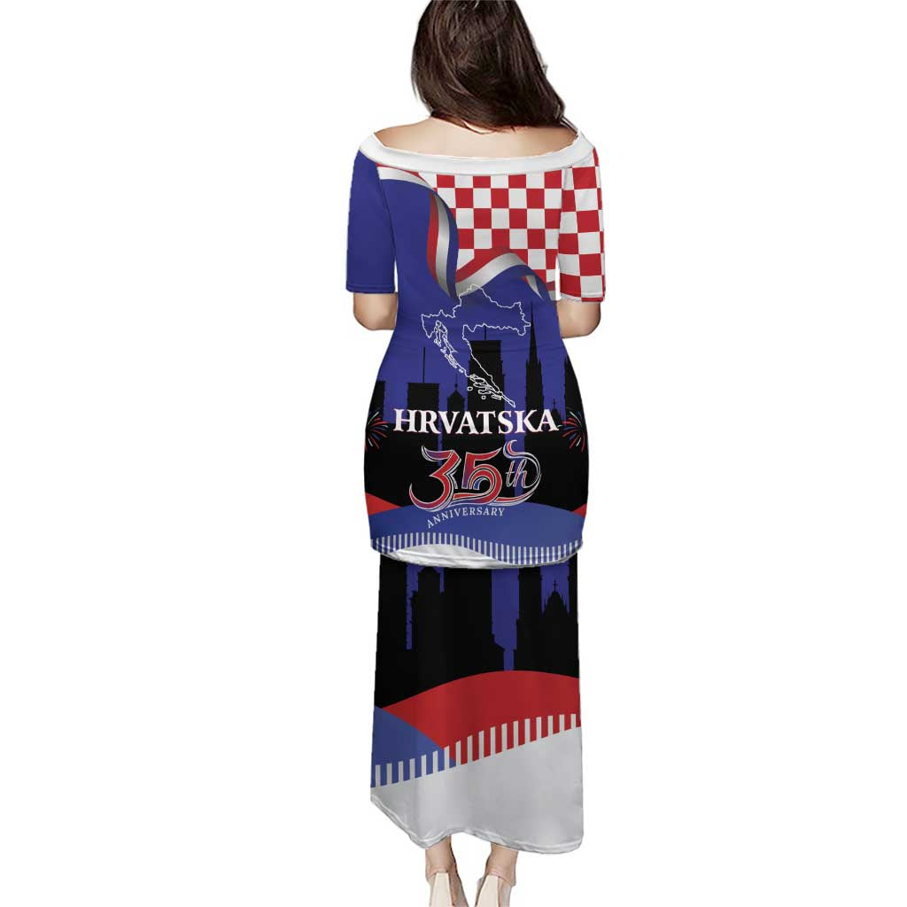 Croatia Independence Day Puletasi Hrvatska Checkerboard 35th Anniversary