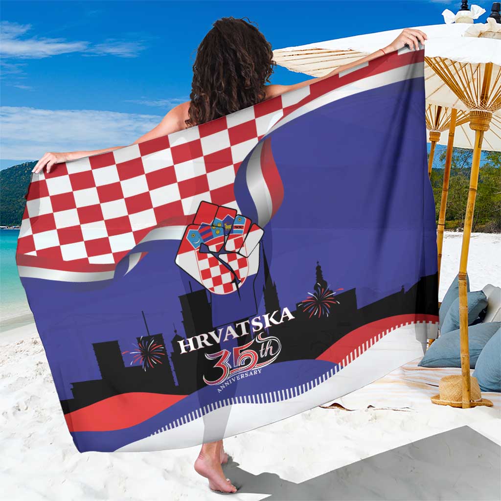 Croatia Independence Day Sarong Hrvatska Checkerboard 35th Anniversary