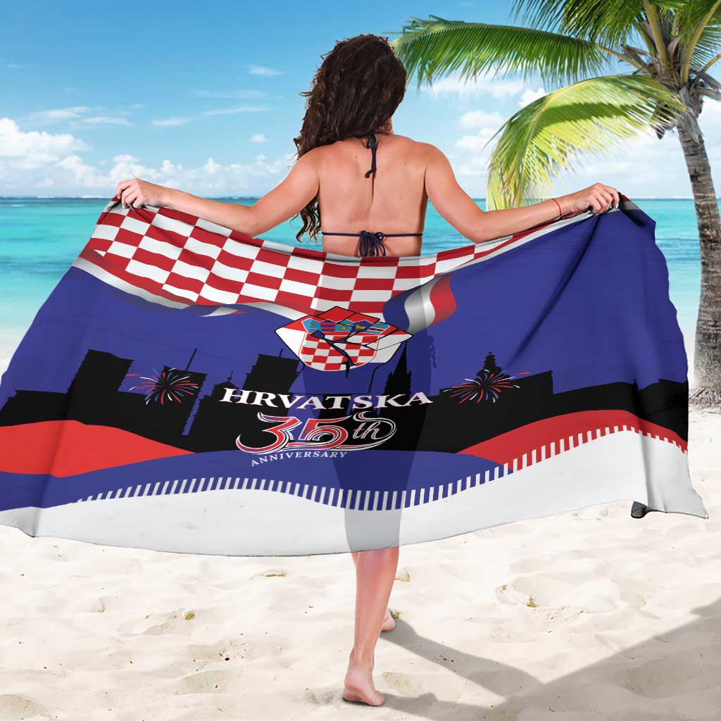 Croatia Independence Day Sarong Hrvatska Checkerboard 35th Anniversary