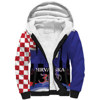 Croatia Independence Day Sherpa Hoodie Hrvatska Checkerboard 35th Anniversary