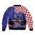 Croatia Independence Day Sleeve Zip Bomber Jacket Hrvatska Checkerboard 35th Anniversary