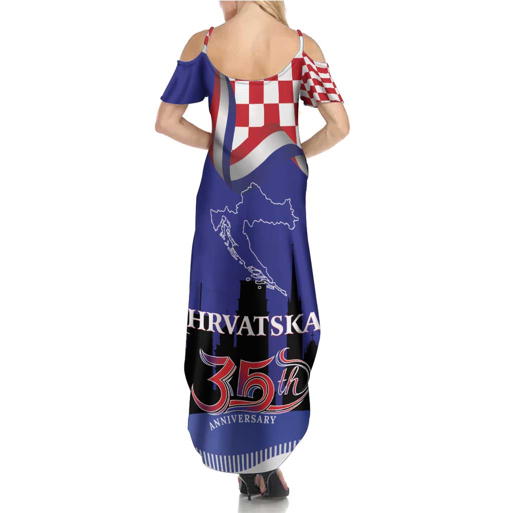 Croatia Independence Day Summer Maxi Dress Hrvatska Checkerboard 35th Anniversary