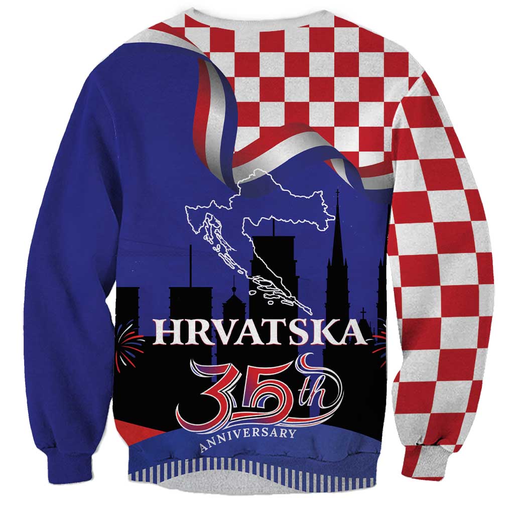 Croatia Independence Day Sweatshirt Hrvatska Checkerboard 35th Anniversary