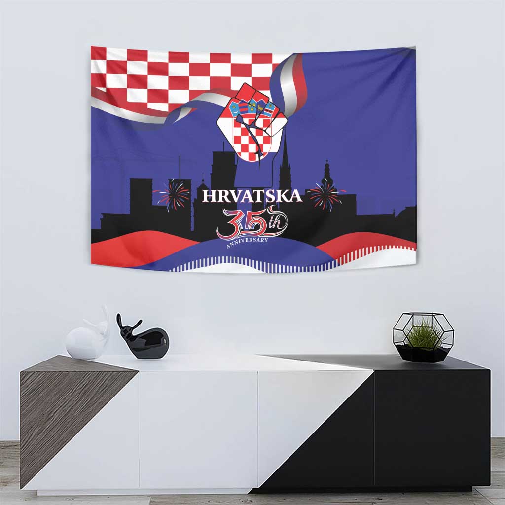 Croatia Independence Day Tapestry Hrvatska Checkerboard 35th Anniversary