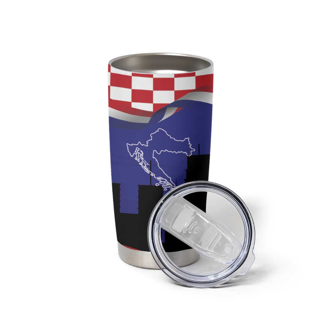 Croatia Independence Day Tumbler Cup Hrvatska Checkerboard 35th Anniversary