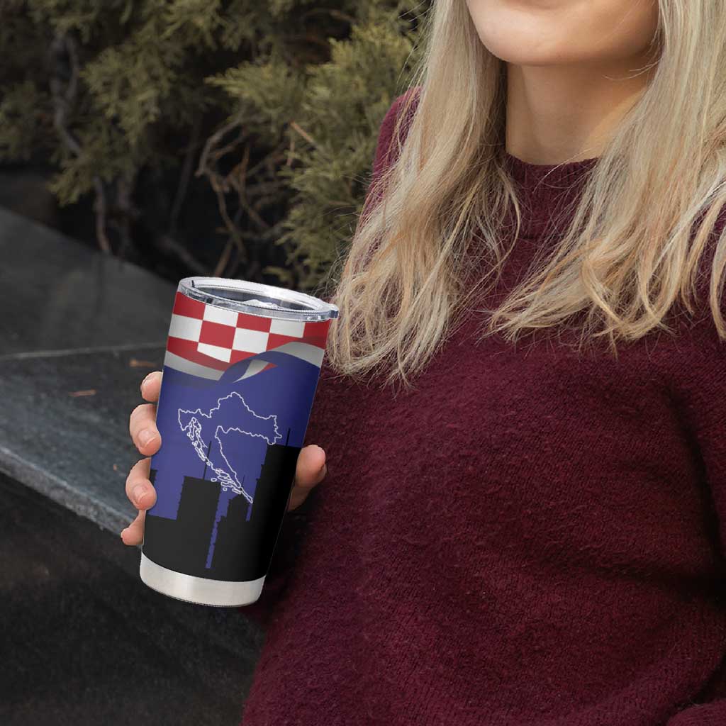 Croatia Independence Day Tumbler Cup Hrvatska Checkerboard 35th Anniversary