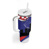 Croatia Independence Day Tumbler With Handle Hrvatska Checkerboard 35th Anniversary