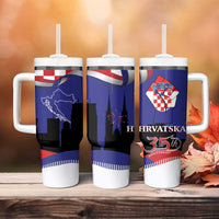 Croatia Independence Day Tumbler With Handle Hrvatska Checkerboard 35th Anniversary