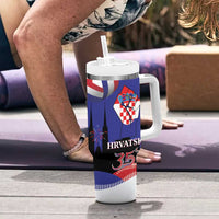 Croatia Independence Day Tumbler With Handle Hrvatska Checkerboard 35th Anniversary