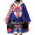 Croatia Independence Day Wearable Blanket Hoodie Hrvatska Checkerboard 35th Anniversary
