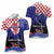 Croatia Independence Day Women Polo Shirt Hrvatska Checkerboard 35th Anniversary